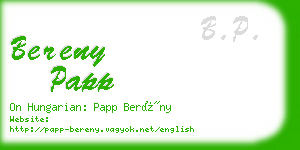 bereny papp business card